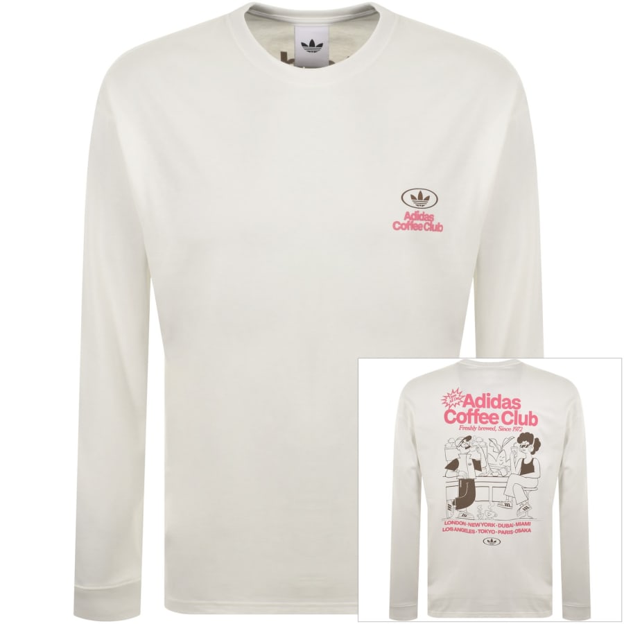 adidas Originals Long Sleeve Cafe T Shirt White | Mainline Menswear us